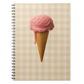 Back to school spiral notebook pink and beige