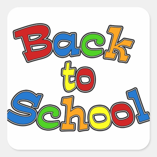 Back to School Square Sticker (Front)