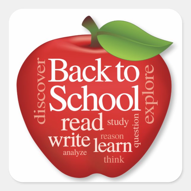 Back to School Square Sticker (Front)