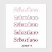 Back to school sticker rosy red pink name label