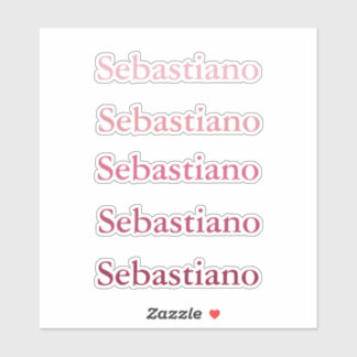Back to school sticker rosy red pink name label