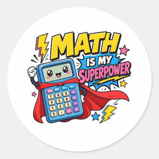 Back to School Stickers | Math is My Superpower (Front)