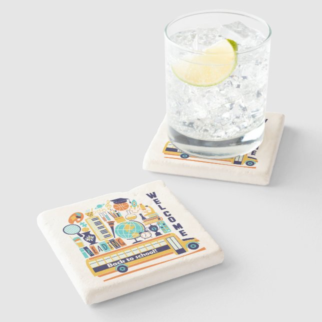 Back to School stone coasters (Side)