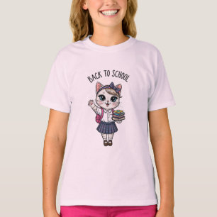 Back to School Student Cat T-shirt