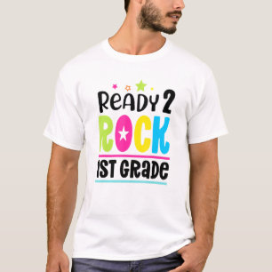 Back To School Student Teacher Ready 2 Rock 1st Gr T-Shirt