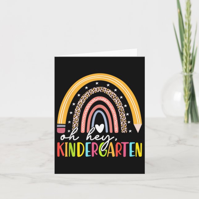Back To School Students Teacher Rainbow Oh Hey Kin Card (Front)
