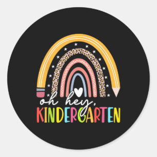 Back To School Students Teacher Rainbow Oh Hey Kin Classic Round Sticker