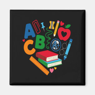 Back To School Supplies Love Heart Magnet