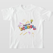 Back to School Supplies Shirt Colourful Doodle