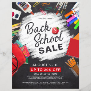 Back To School Supply Chalk Streak Retail Flyer
