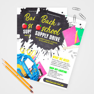 Back To School Supply Drive Fundraiser Flyer