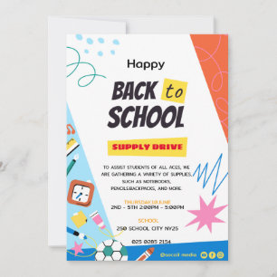 Back to School Supply Drive Fundraiser  Invitation