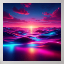 Back to School Surreal Neon Horizon Lights