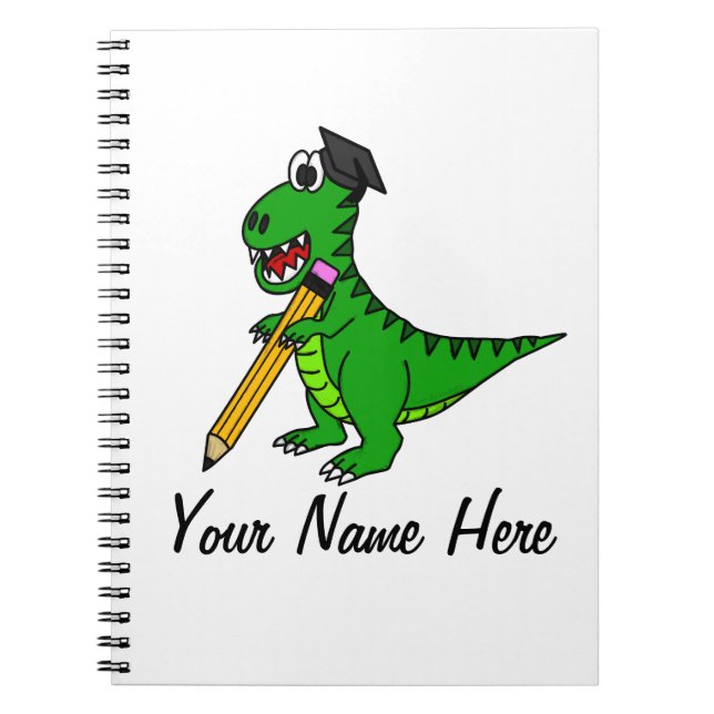 Back To School T-Rex Dinosaur Funny Teacher Custom Notebook (Front)