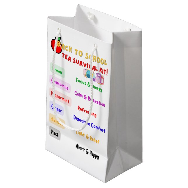 Back To School Tea Survival Kit  Small Gift Bag (Front Angled)