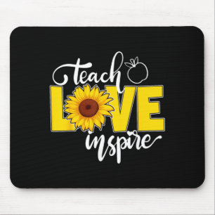 Back To School Teach Love Inspire Retro Teachers Mouse Pad