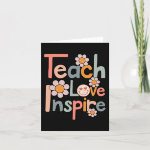 Back To School Teach Love Inspire Retro Teachers W Card