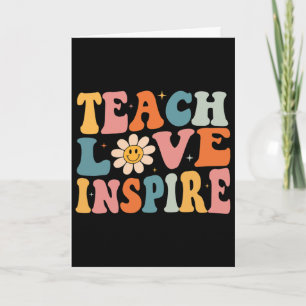 Back To School Teach Love Inspire Retro Teachers W Card
