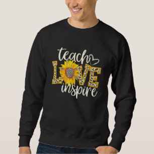 Back To School Teach Love Inspire Retro Teachers W Sweatshirt