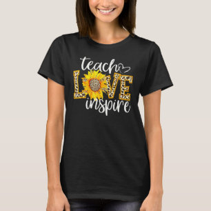 Back To School Teach Love Inspire Retro Teachers W T-Shirt