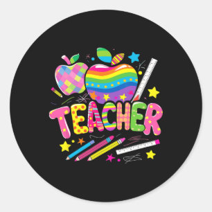 Back To School Teach Love Inspire Teacher Life Ins Classic Round Sticker