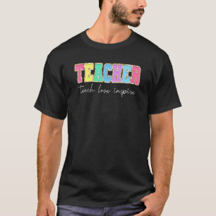 Back To School Teach Love Inspire Vintage Teachers T-Shirt