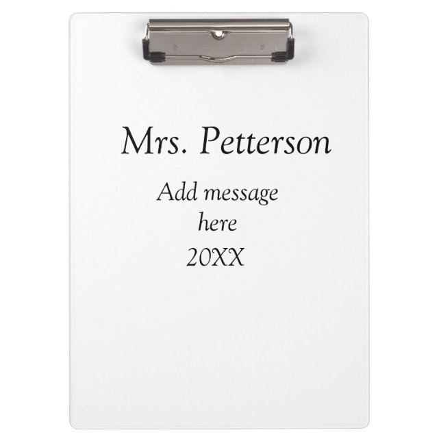 Back to school teacher appreciation add year class clipboard (Front)