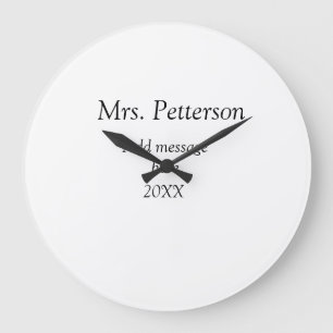 Back to school teacher appreciation add year class large clock