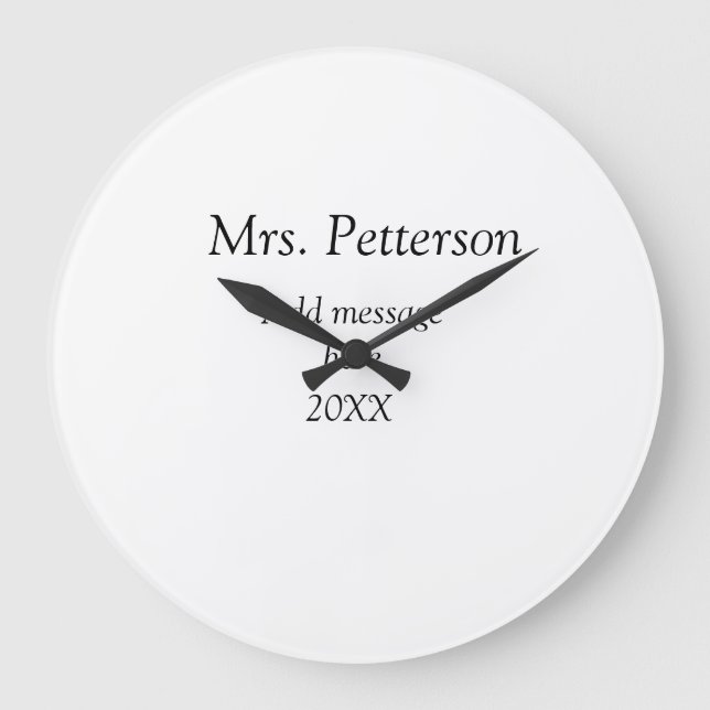Back to school teacher appreciation add year class large clock (Front)