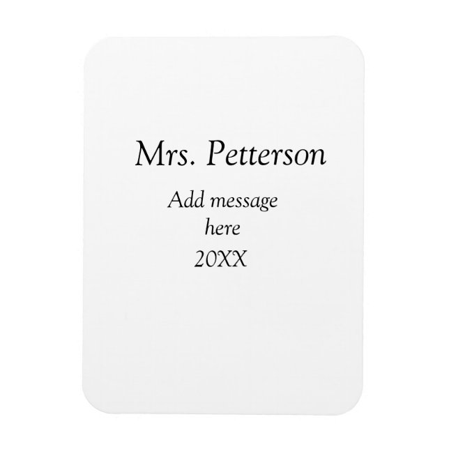 Back to school teacher appreciation add year class magnet (Vertical)