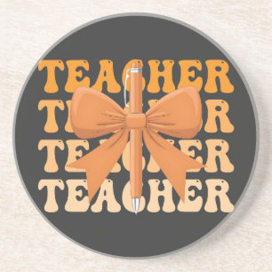  Back to School Teacher appreciation Bow Coquette  Coaster