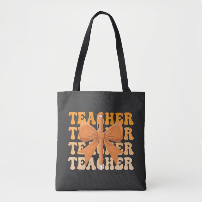  Back to School Teacher appreciation Bow Coquette  Tote Bag (Front)