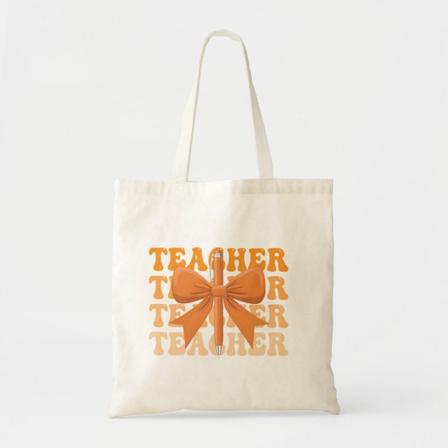  Back to School Teacher appreciation Bow Coquette  Tote Bag (Front)