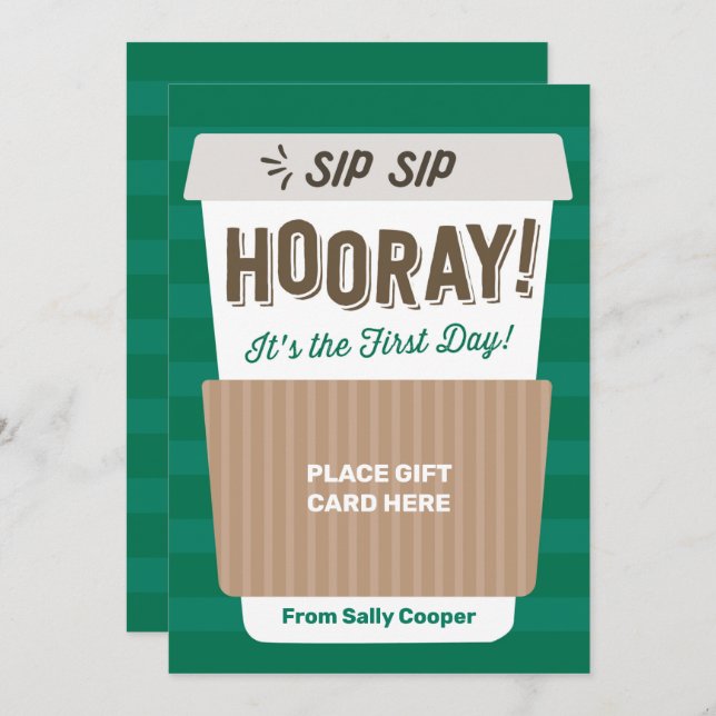 Back to School Teacher Coffee Gift Card Holder (Front/Back)