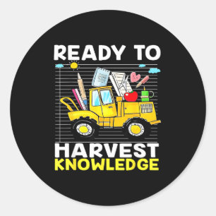 Back To School Teacher Farming Tractor Farmer Kids Classic Round Sticker