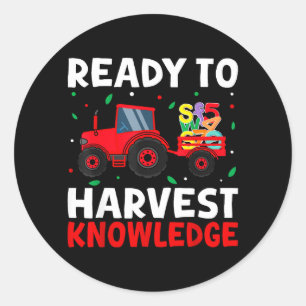 Back to School Teacher Farming Tractor Farmer Kids Classic Round Sticker