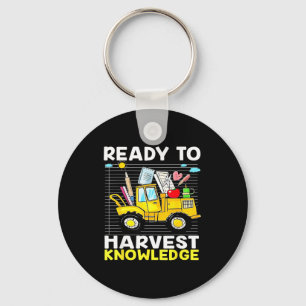 Back To School Teacher Farming Tractor Farmer Kids Key Ring