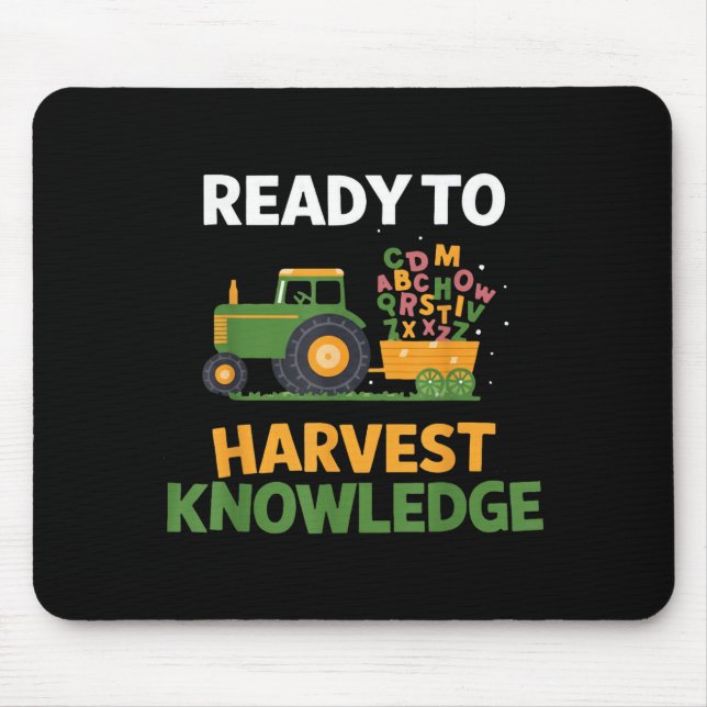 Back To School Teacher Farming Tractor Farmer Kids Mouse Pad (Front)