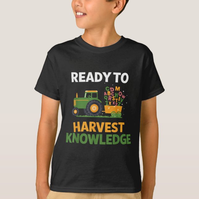 Back To School Teacher Farming Tractor Farmer Kids T-Shirt (Front)