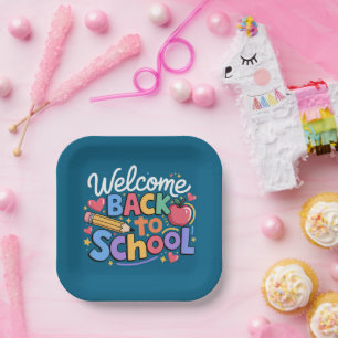 Back to School Teacher First Day of School Funny Paper Plate