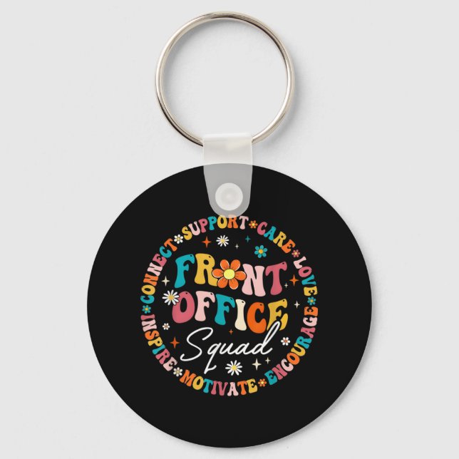 Back To School Teacher Front Office Squad Funny Fi Key Ring (Front)