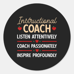 Back To School Teacher Instructional Coach  Classic Round Sticker