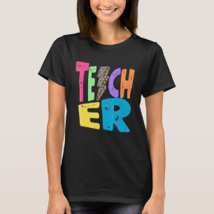 Back To School Teacher Leopard Thunder Motivationa T-Shirt