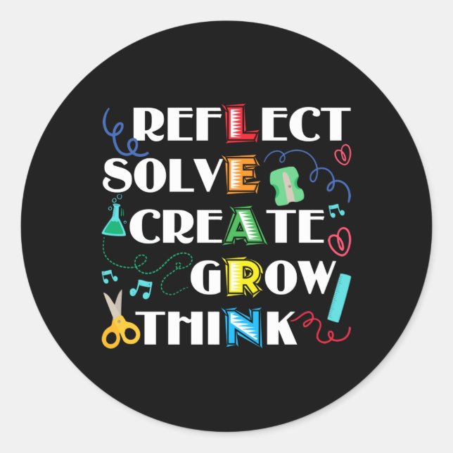 Back to School Teacher Motivation Learn Gift Classic Round Sticker (Front)