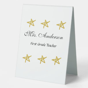 Back to school teacher name golden stars appreciat