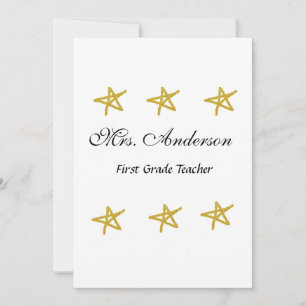 Back to school teacher name golden stars appreciat invitation