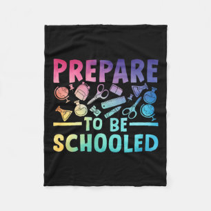 Back To School Teacher Outfit Funny Prepare To Be Fleece Blanket