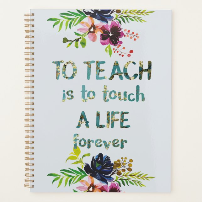 Back to school Teacher Quote Typography Planner (Front)