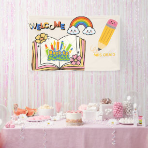 Back to School Teacher Welcome Banner  minimalist 