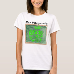 Back to School Teachers Chalkboard Green Apple  T-Shirt